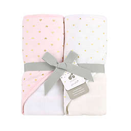 Just Born® Sparkle 2-Pack Hooded Towel in Pink