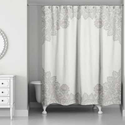 Brown Lace Shower Curtain 