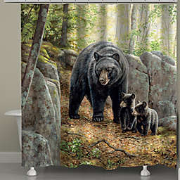 Laural Home® Black Bear with Cubs Shower Curtain