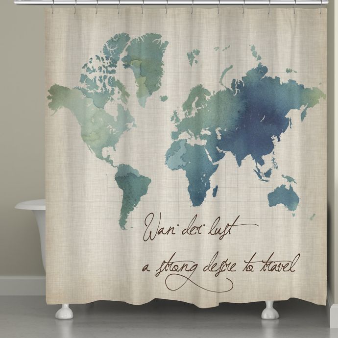 Laural Home Watercolor Wanderlust Shower Curtain Bed Bath Beyond