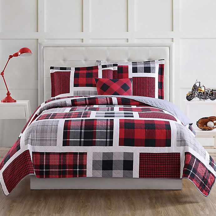 title | Red Black And White Plaid Bedding For Kids
