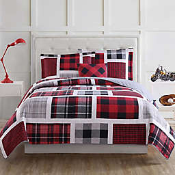Laura Hart Kids Buffalo Plaid Twin Quilt Set in Red/Black