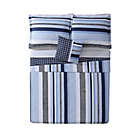 Alternate image 1 for My World Mason Stripe Full Quilt Set in Blue/White