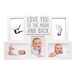 Pearhead® "Love You to the Moon and Back" Handprint and Footprint 3-Photo Photo Frame in White