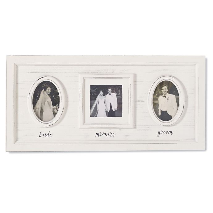 Mud Pie Wedding 3 Photo Collage Picture Frame In White Bed Bath