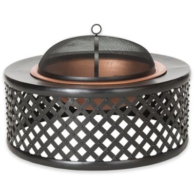 Safavieh Jamaica Wood-Burning Fire Pit in Copper/Black