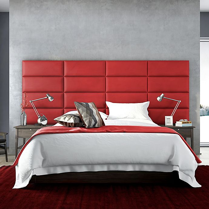 Vant Micro Suede Upholstered Headboard Panels In Red Bed Bath Beyond