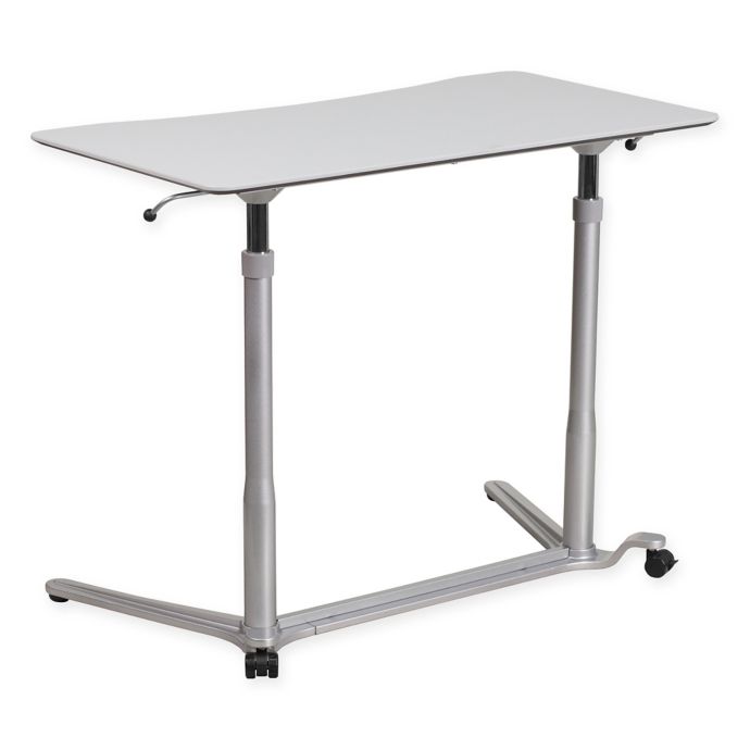 Flash Furniture Sit Down Stand Up Desk In Grey Bed Bath And