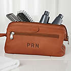 Alternate image 0 for Tan Leather Toiletry Bag