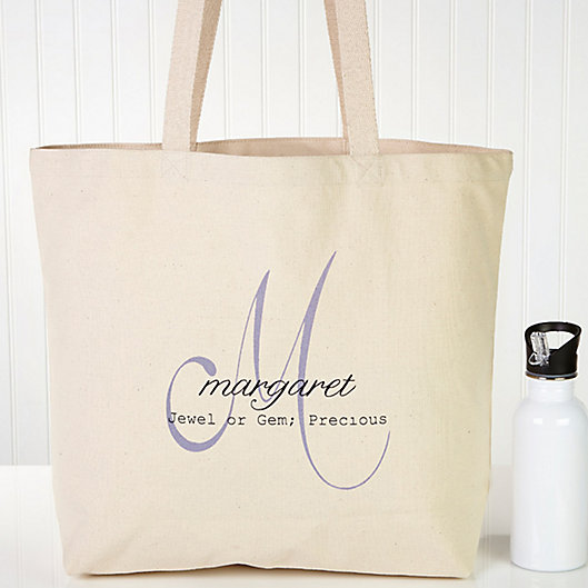 Alternate image 1 for Name Meaning Canvas Tote Bag
