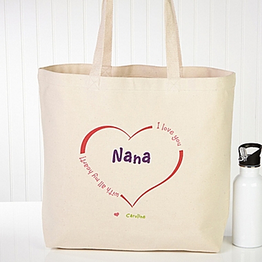 All Our Hearts Canvas Tote Bag. View a larger version of this product image.