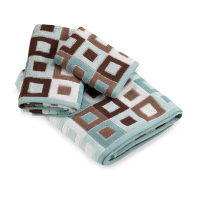 blue and brown towels