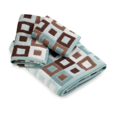 teal and brown towels