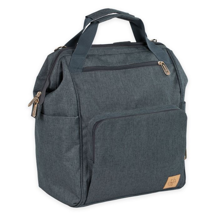 gray backpack diaper bag