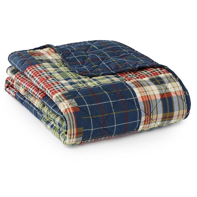 Eddie Bauer® Madrona Plaid Throw Blanket in Blue | Bed ...