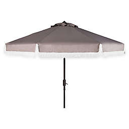 Safavieh UV Resistant Milan 9-Foot Crank Umbrella in Grey/White