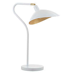 Safavieh Giselle Adjustable Table Lamp in White with Metal Shade with CFL Bulb