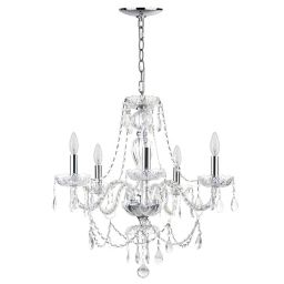 Safavieh Jingle 5-Light Ceiling-Mount Chandelier in Chrome/Clear
