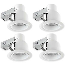 Globe Electric 4-Inch Ceiling-Mount Recessed Indoor/Outdoor LED Lighting Kit in White (Set of 4)