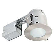 Globe Electric 4-Inch Ceiling-Mount Recessed LED Bathroom Lighting Kit in Brushed Nickel