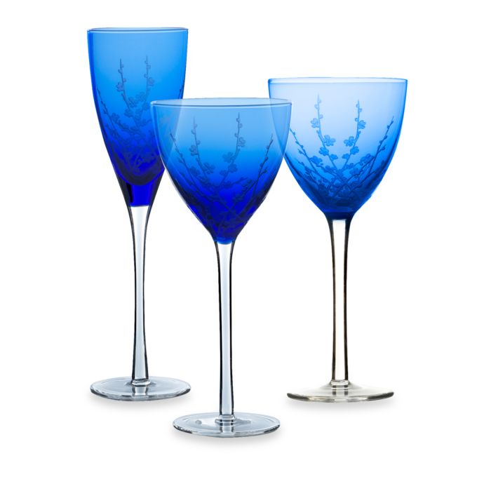 Mikasa® Cherry Blossom Cobalt Stemware Bed Bath & Beyond