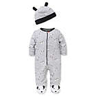 Alternate image 0 for Little Me&trade; Size 9M 2-Piece Dalmatian Footie and Hat Set in Grey