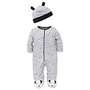 Little Me&trade; 2-Piece Dalmatian Footie and Hat Set in Grey