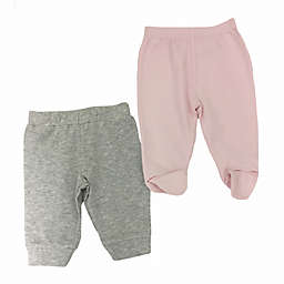 Sterling Baby 2-Pack Open/Footed Pant in Grey/Pink
