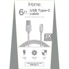 Alternate image 1 for iHome&trade; 6-Foot Type C USB Cable in Silver