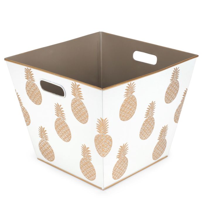 Jayes Studio Pineapple Storage Bin in Cream/Gold Bed Bath & Beyond