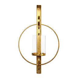 Kate and Laurel Wall Candle Holder Sconce in Gold
