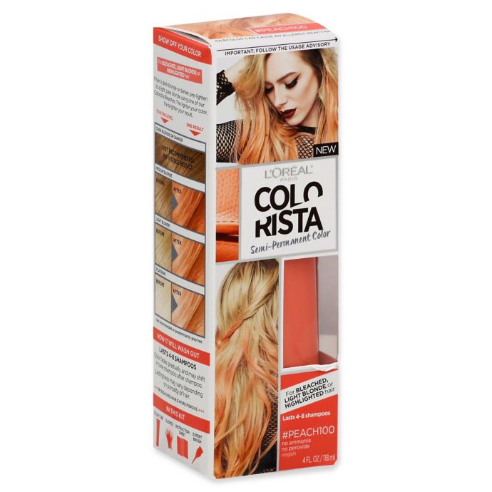 L Oreal Colorista 4 Fl Oz Semi Permanent Hair Color In Peach