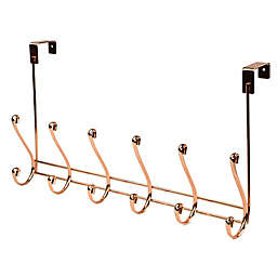 Home Basics® Over-the-Door 6-Hook Curved Hanger in Rose Gold