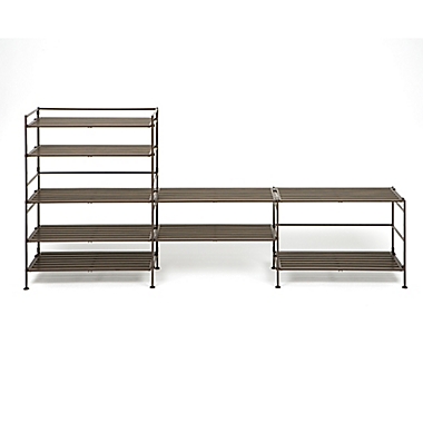 Seville Classics 3-Tier Resin Slatted Shoe Rack (Set of 2). View a larger version of this product image.