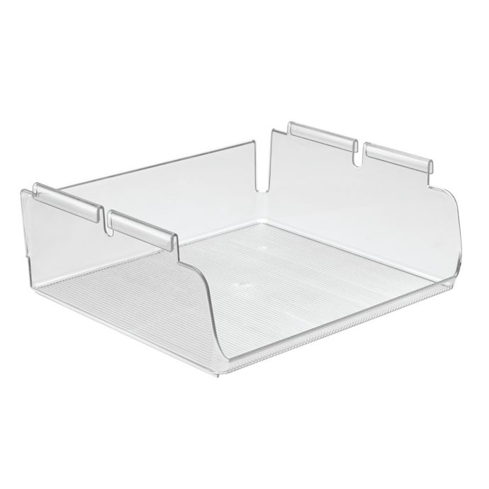 iDesign® Under Shelf Large Wire Shelving Clear Bin | Bed Bath and ...