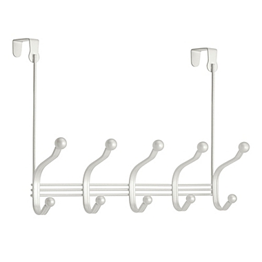 iDesign&reg; 10-Hook Over-the-Door Rack in Pearl White. View a larger version of this product image.