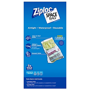Ziploc&reg; Space Bag&reg; 5-Count Flat Combo Variety Pack in Clear. View a larger version of this product image.
