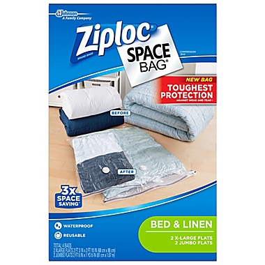 Ziploc&reg; Space Bag&reg; 4-Count Flat Variety Pack in Clear. View a larger version of this product image.
