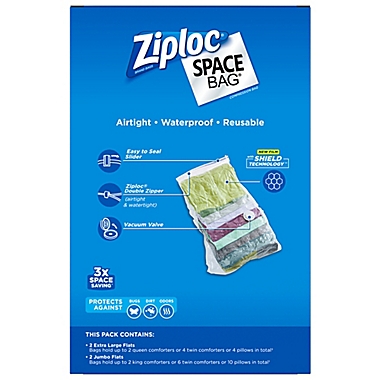 Ziploc&reg; Space Bag&reg; 4-Count Flat Variety Pack in Clear. View a larger version of this product image.