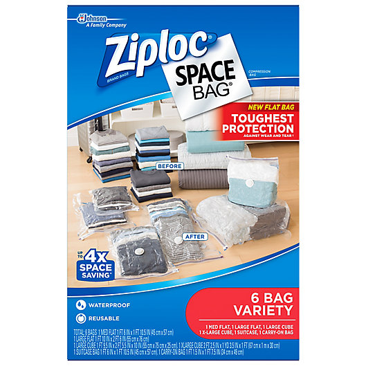 Alternate image 1 for Ziploc® Spacebag® 6-Count Variety Pack in Clear