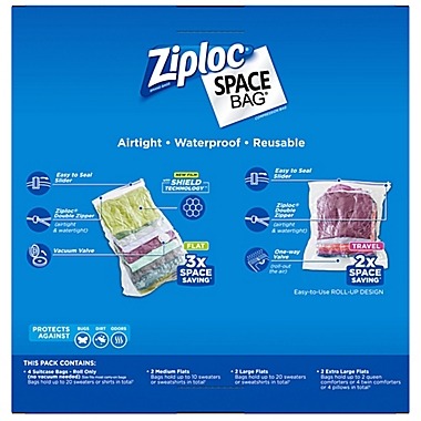 Ziploc&reg; Space Bag&reg; 10-Count Variety Pack in Clear. View a larger version of this product image.