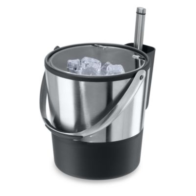 oxo good grips double wall ice bucket with tongs and garnish tray