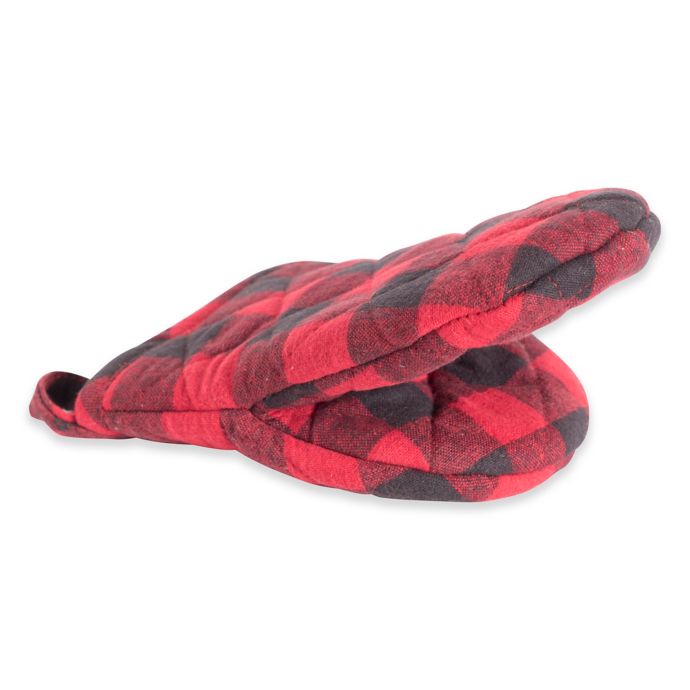 Buffalo Check Mini Oven Mitt in Red/Black Bed Bath and Beyond Canada