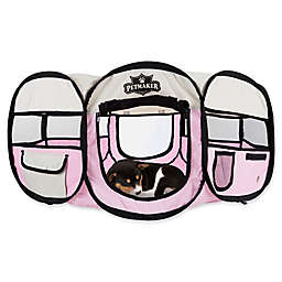 Petmaker 33-Inch Portable Pop Up Pet Play Pen with Carrying Bag in Pink