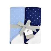 Just Born&reg; Sparkle 2- Pack Hooded Towels in Navy