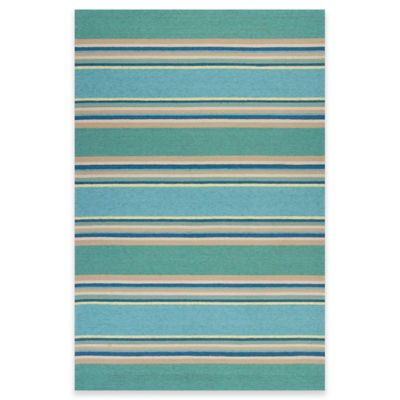 Kas Harbor Stripes Indoor Outdoor Rug, Navy Blue And Lime Green Outdoor Rug