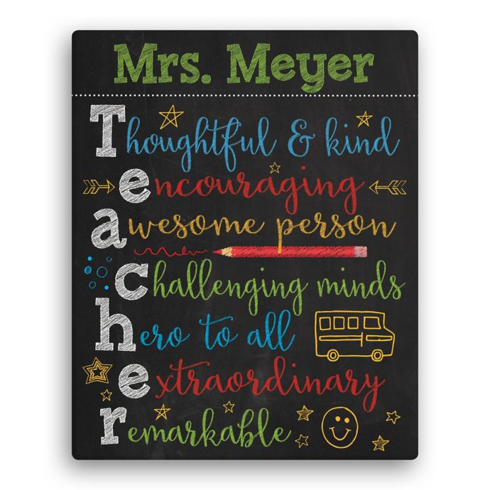 Colorful Teacher Canvas Wall Art | Bed Bath & Beyond