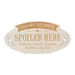Grandchildren Spoiled Here 14.5-Inch x 6.3-Inch Personalized Wood Plaque