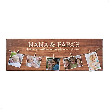 Grandparents 27-Inch x 9-Inch Personalized Clothespin Display Wall Art. View a larger version of this product image.