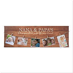 Grandparents 27-Inch x 9-Inch Personalized Clothespin Display Wall Art